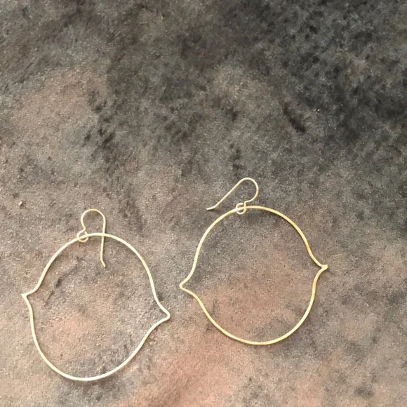 Sterling silver dangle hoop earrings - Picture 2 of 7